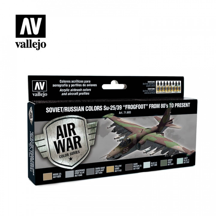 Boxart Soviet/Russian Colors Su-25/39 “Frogfoot” from 80’s to prese  Vallejo Model Air