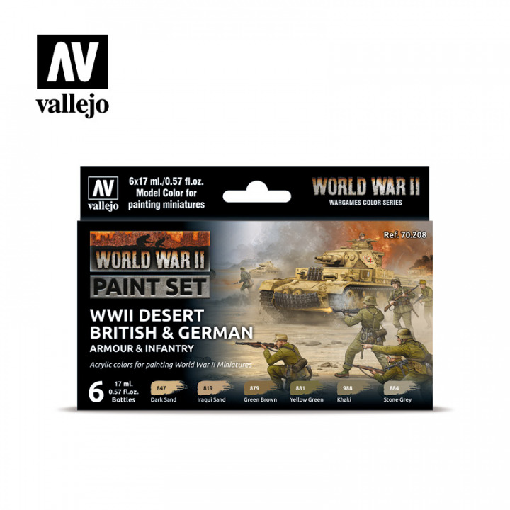 Boxart WWII Desert British & German Armour & Infantry  Vallejo Model Color