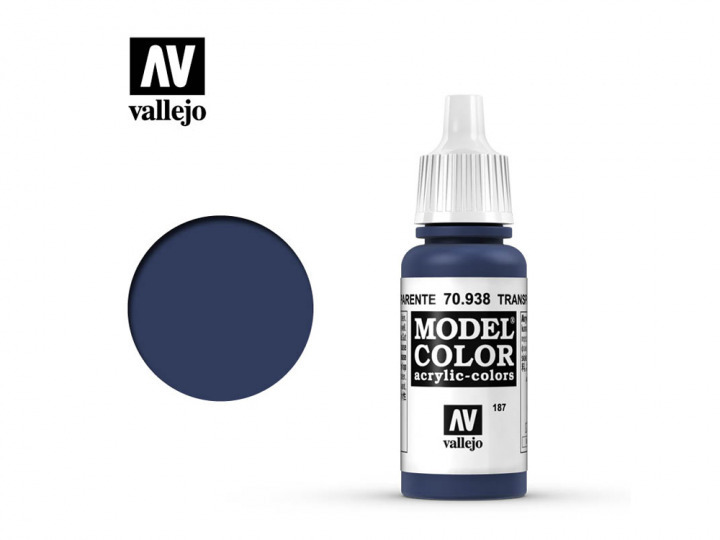 Boxart Transparent Blue 70.938, 938, Pos. 187 Vallejo Model Color Boxart Transparent Blue 70.938, 938, Pos. 187 Vallejo Model Color