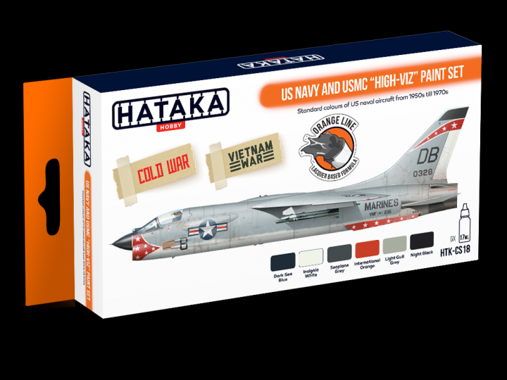 Boxart US Navy and USMC „high-viz” Paint Set HTK-CS18 Hataka Hobby Orange Line Boxart US Navy and USMC „high-viz” Paint Set HTK-CS18 Hataka Hobby Orange Line