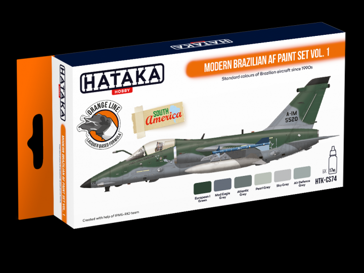 Boxart Modern Brazilian AF paint set vol.1 HTK-CS74 Hataka Hobby Orange Line Boxart Modern Brazilian AF paint set vol.1 HTK-CS74 Hataka Hobby Orange Line