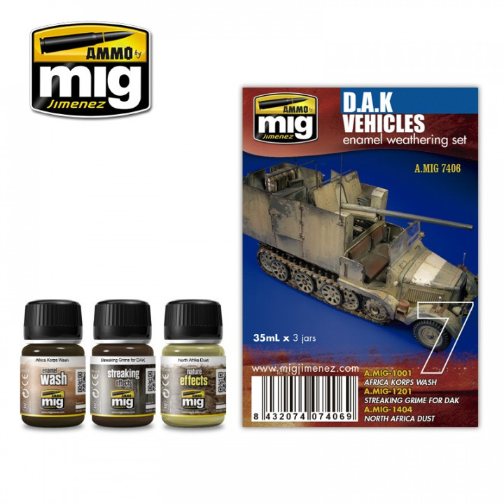 Boxart DAK Vehicles Enamel Weathering Set  Ammo by Mig Jimenez