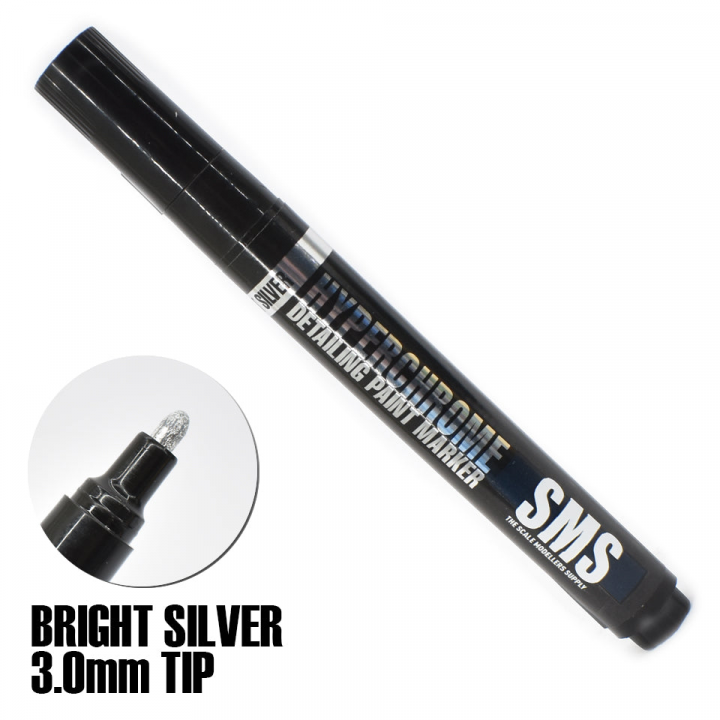 Boxart HYPERCHROME Detailling Paint Marker 3.0mm BRIGHT SILVER Chrome SMS