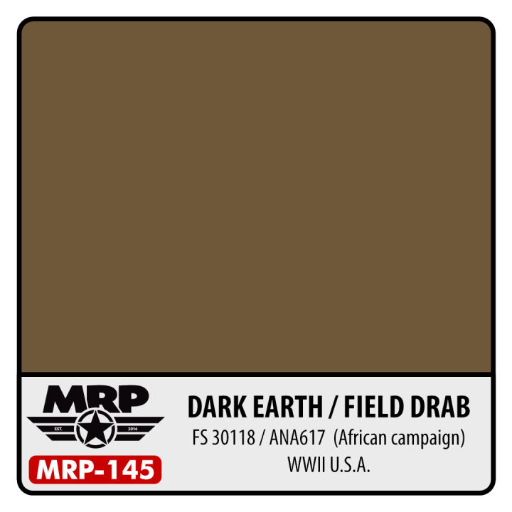 Boxart WWII US - Dark Earth / Field Drab - FS30118/ANA617 (Africa) MR.Paint Boxart WWII US - Dark Earth / Field Drab - FS30118/ANA617 (Africa) MR.Paint