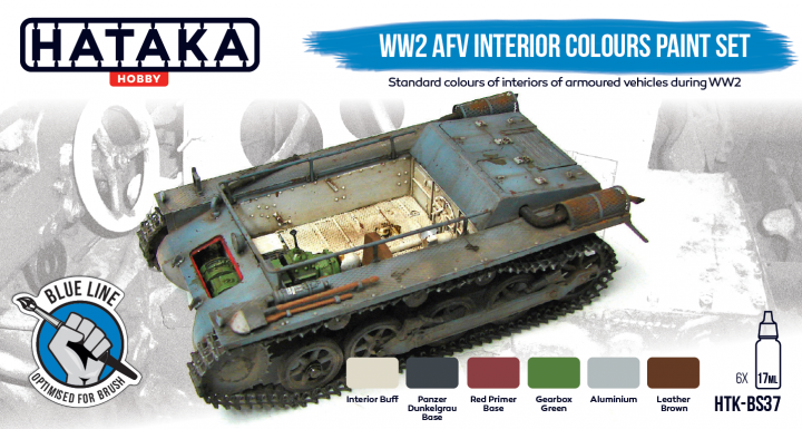 Boxart World War 2 AFV Interior Colours Paint Set  Hataka Hobby Orange Line