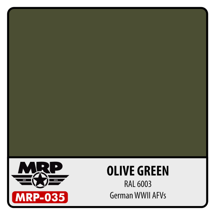 Boxart RAL 6003 Olive Green - WWII German AFV's FS34097 MR.Paint Boxart RAL 6003 Olive Green - WWII German AFV's FS34097 MR.Paint