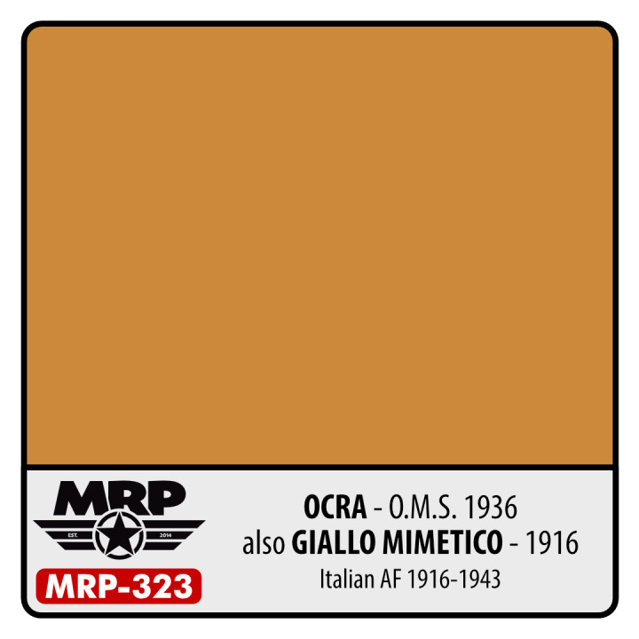 Boxart Ocra – O.M.S. 1936 also Giallo Mimetico – (Italian AF) MRP-323 MR.Paint Boxart Ocra – O.M.S. 1936 also Giallo Mimetico – (Italian AF) MRP-323 MR.Paint