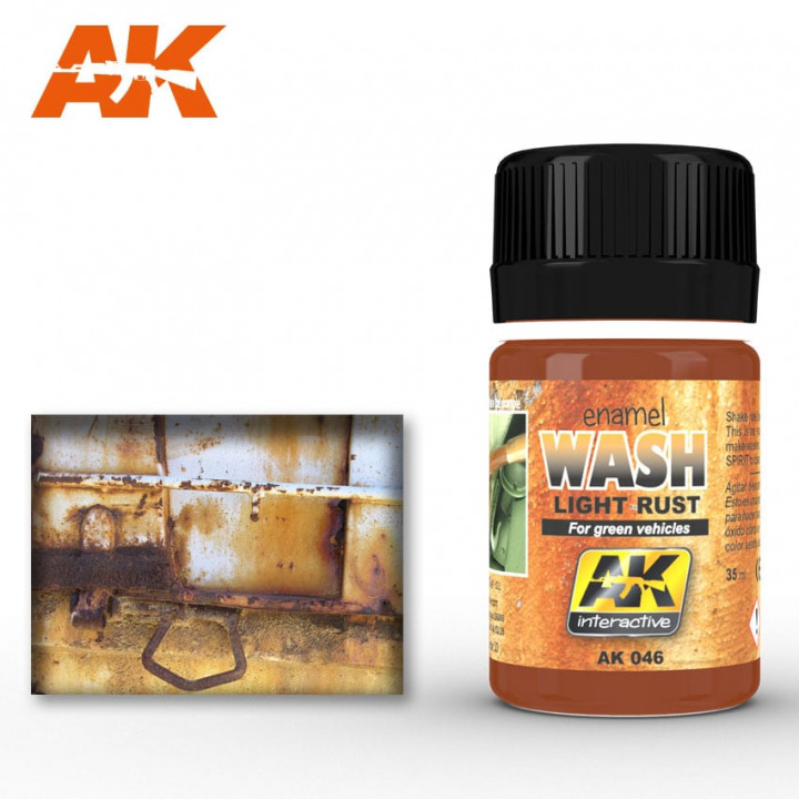Boxart Light Rust Wash for Green Vehicles AK 046 AK Interactive Boxart Light Rust Wash for Green Vehicles AK 046 AK Interactive