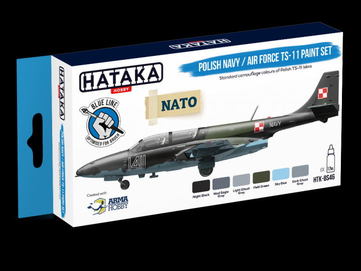 Boxart Polish Navy / Air Force TS-11 paint set HTK-BS46 Hataka Hobby Blue Line Boxart Polish Navy / Air Force TS-11 paint set HTK-BS46 Hataka Hobby Blue Line