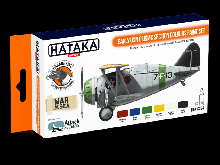 Boxart Early USN & USMC Section Colours paint set HTK-CS54 Hataka Hobby Orange Line Boxart Early USN & USMC Section Colours paint set HTK-CS54 Hataka Hobby Orange Line
