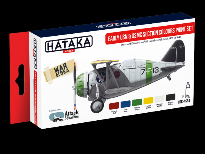 Boxart Early USN & USMC Section Colours paint set HTK-AS54 Hataka Hobby Red Line Boxart Early USN & USMC Section Colours paint set HTK-AS54 Hataka Hobby Red Line