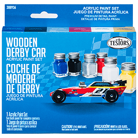 Boxart Wooden Derby Car Acrylic Paint set 308936 Testors