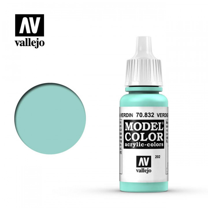 Boxart Verdigris Glaze 70.832, 832, Pos. 202 Vallejo Model Color Boxart Verdigris Glaze 70.832, 832, Pos. 202 Vallejo Model Color
